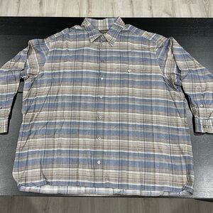 Ermenegildo Zegna Men’s Plaid Collared Button Up Long Sleeve Shirt - 3XB